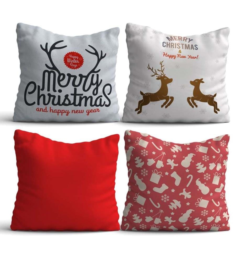 Set de coussins, 4 pièces, Multicolore, 50% coton - 50% polyester, impression numérique