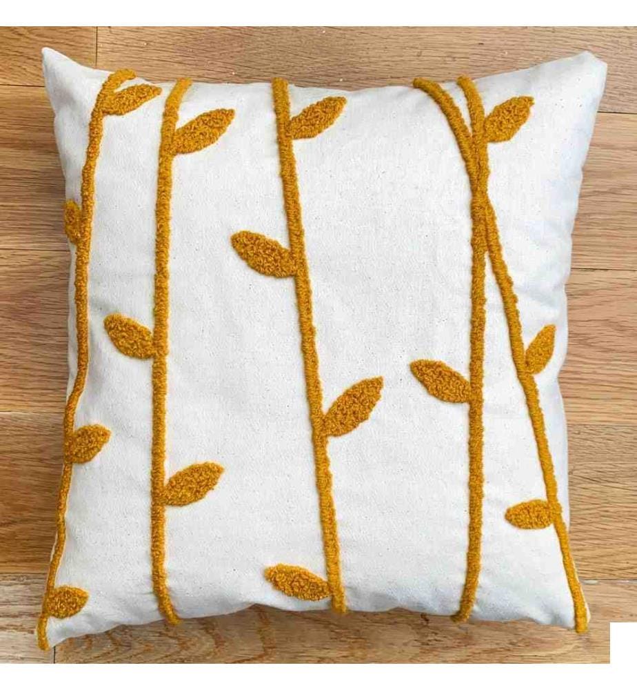 Coussin, moutarde, tissu : 100% coton