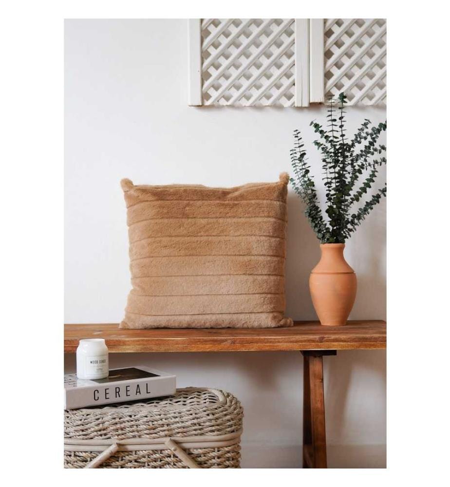 Coussin, marron, tissu 100% Pelush