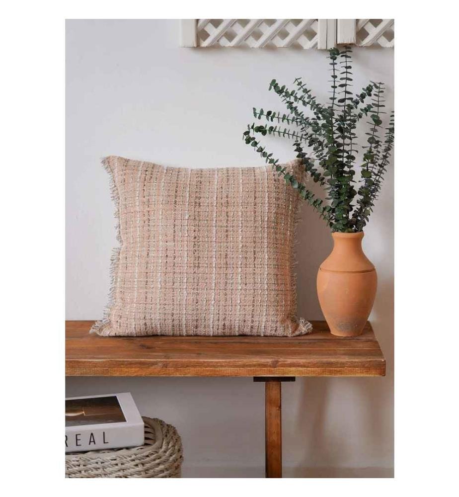 Coussin, saumon, tissu 100% coton