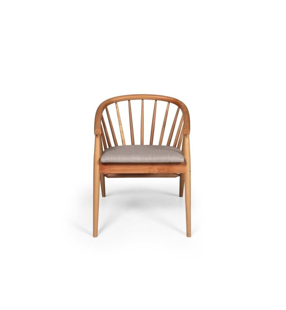 Chaise, naturelle, en bois de hêtre, tissu : lin