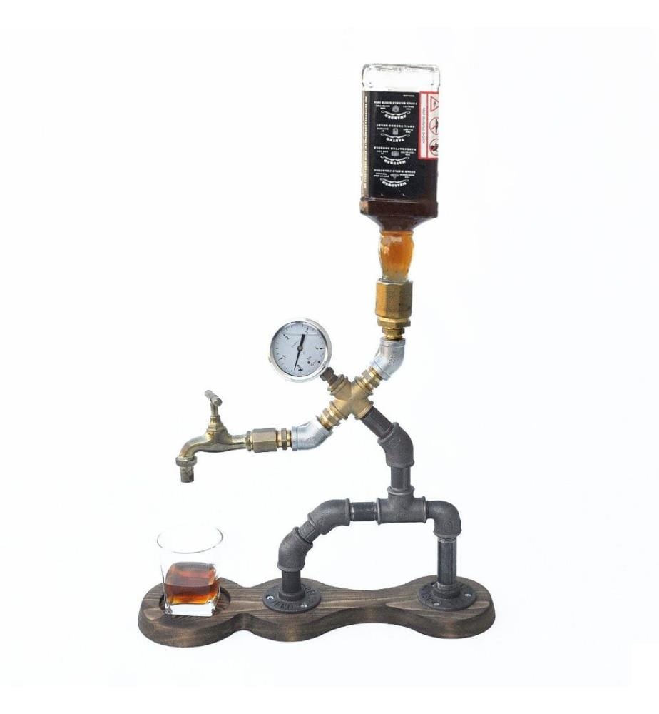 Distributeur de boissons, noyer noir or, métal, fait main