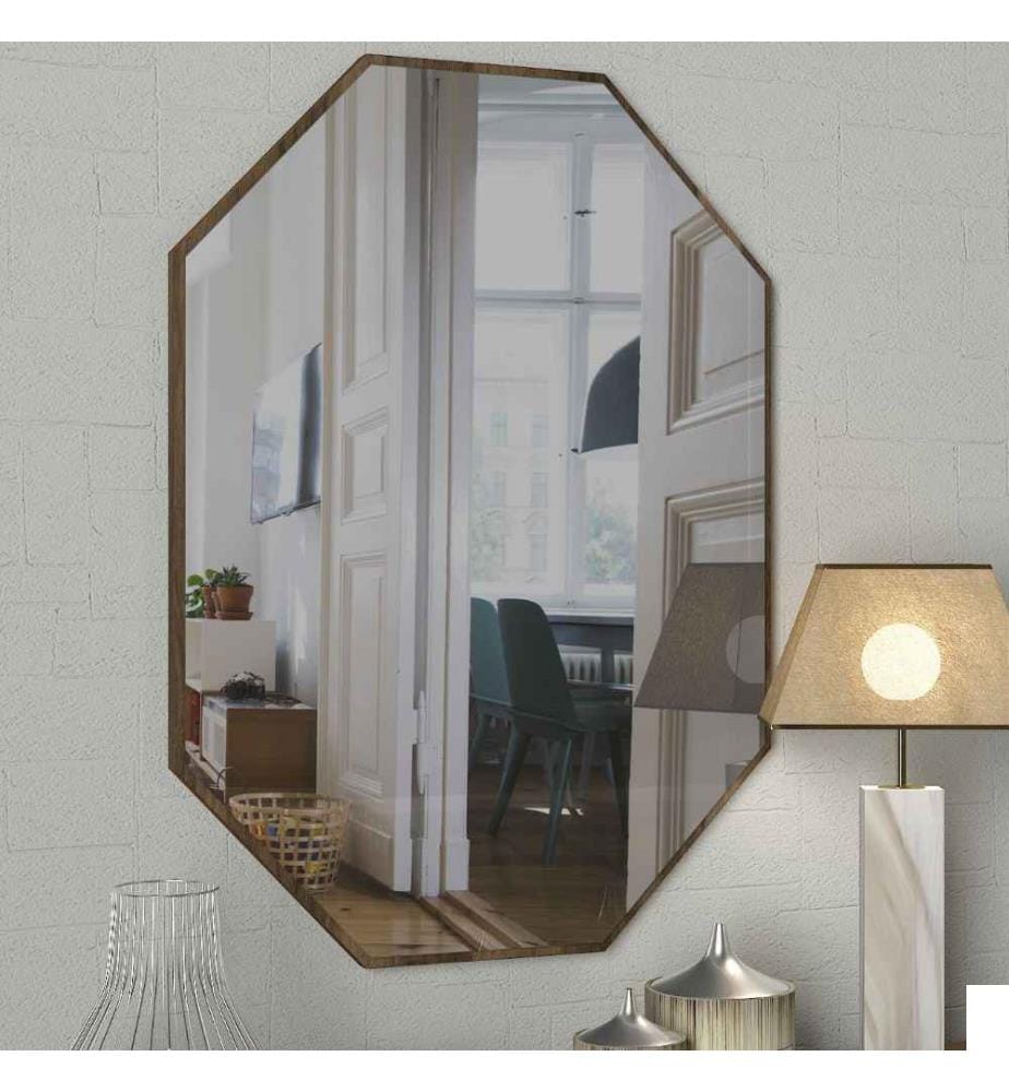 Miroir décoratif en bois, noyer, panneau de particules mélaminé