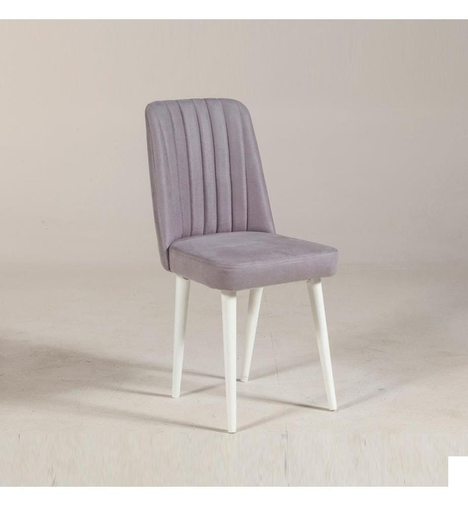 Chaise, White Soho, panneau de particules mélaminé, tissu velours