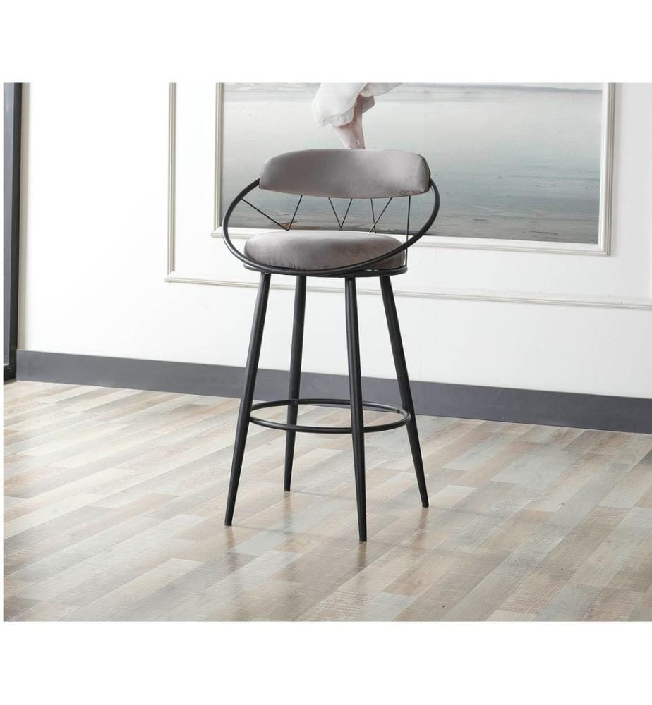 Ensemble de 4 tabourets de bar, 100 % métal, gris