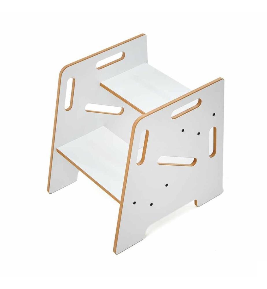 Marchepied pour enfant, 100 % MDF, blanc