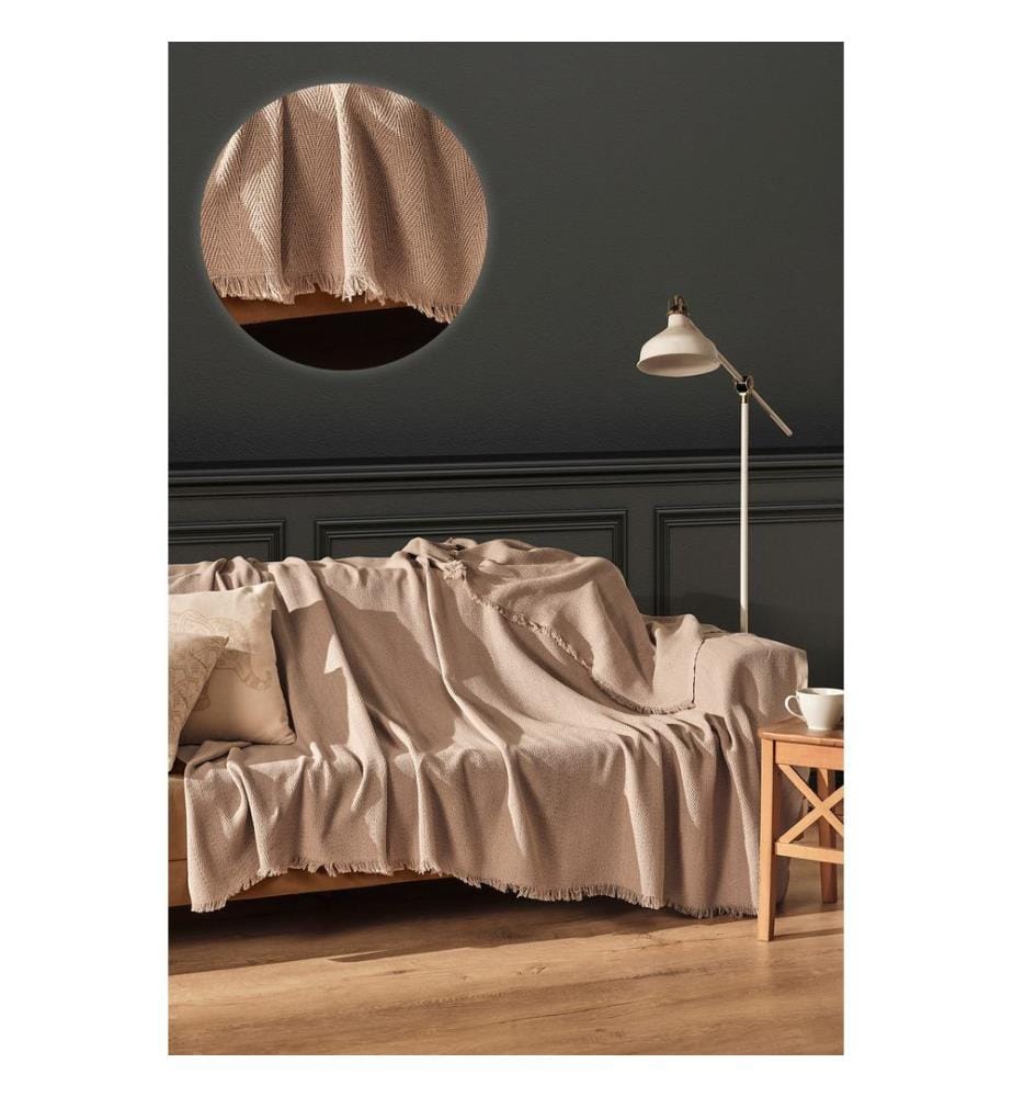 Couverture De Canapé, Beige, Coton Recyclé