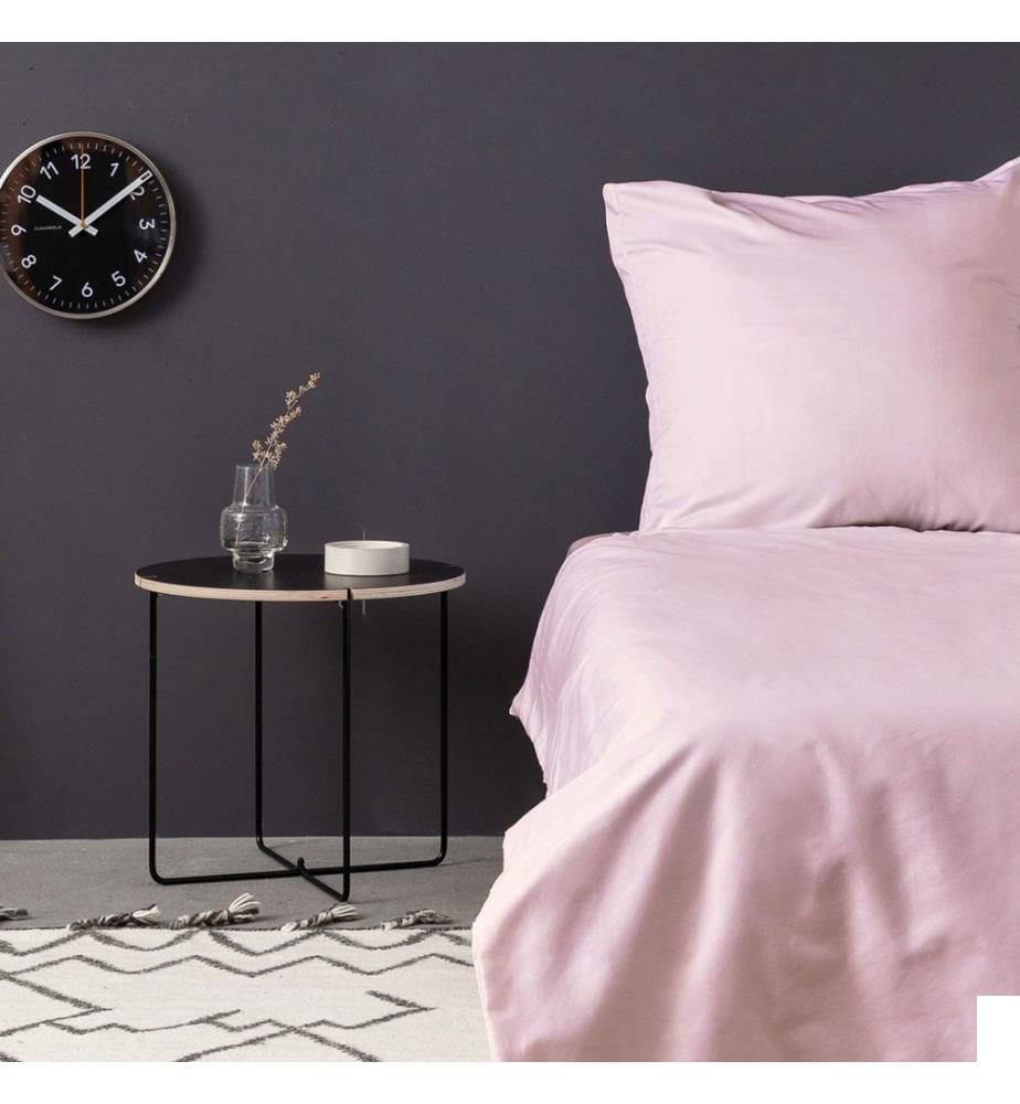 Housse de couette simple en satin, rose clair, 100% coton Satin