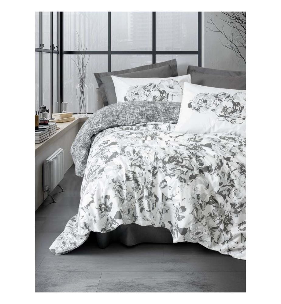 Ranforce Super King, ensemble linge de lit, anthracite, 100 % coton