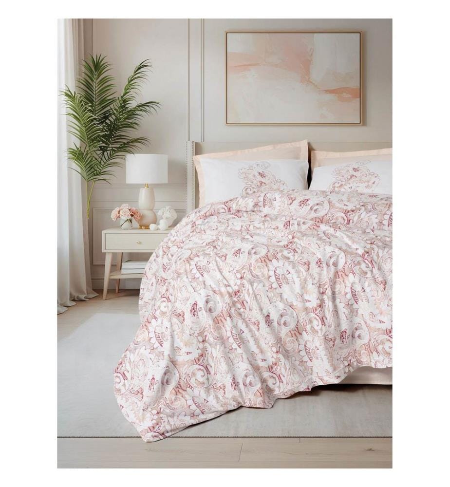 Ranforce, ensemble linge de lit simple, couleur saumon, 100 % coton
