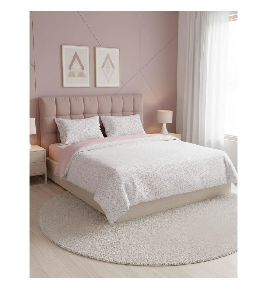 Ranforce King, parure de lit, rose, 100 % coton