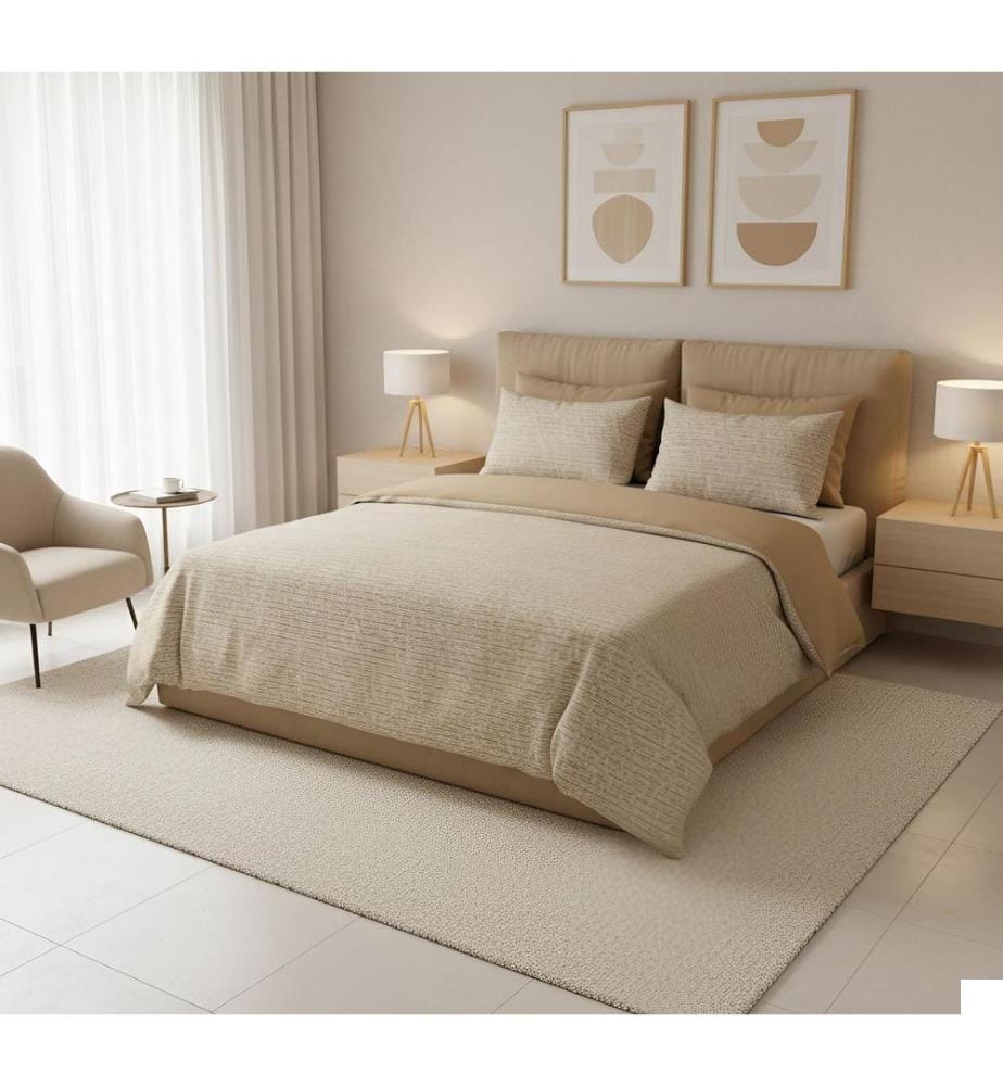 Ranforce King, ensemble linge de lit, gris, jaune moutarde, blanc, 100 % coton, Ranforce