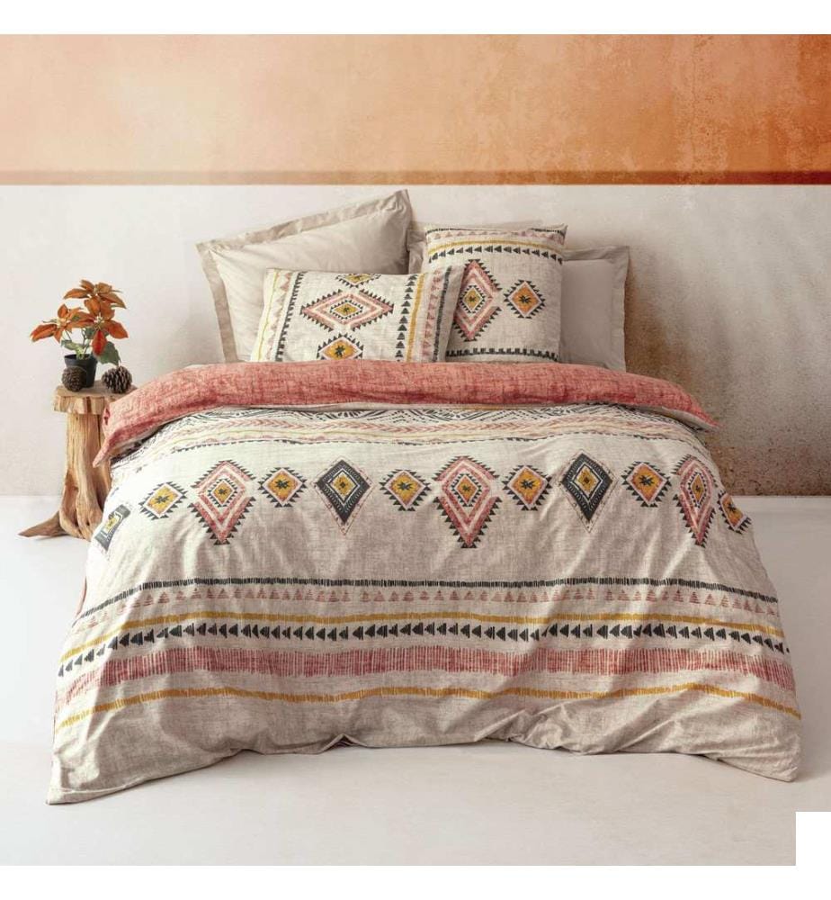 Ranforce Super King, ensemble linge de lit, rouge carreau, jaune, blanc, noir, 100 % coton, Ranforce