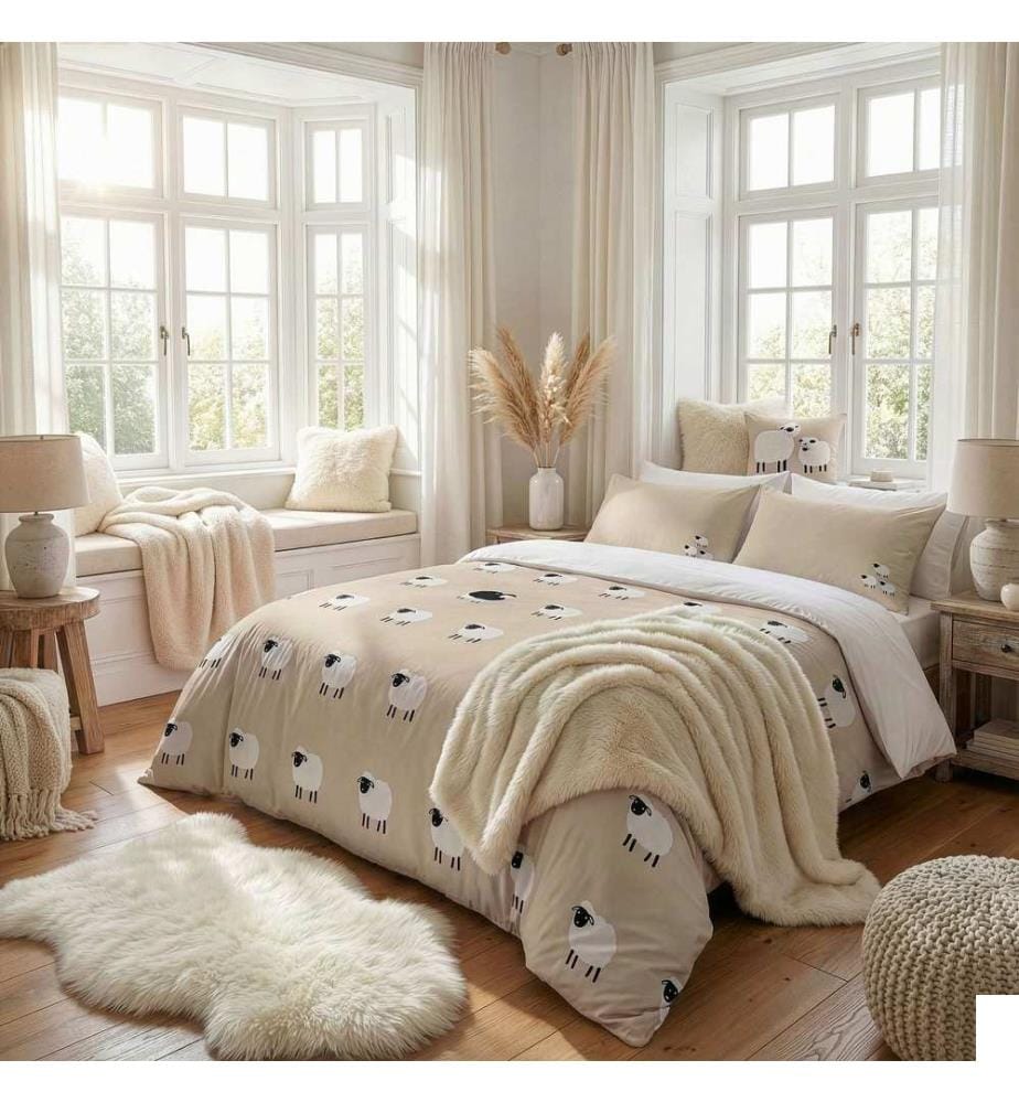Parure de lit simple, jaune beurre, 70 % coton / 30 % polyester