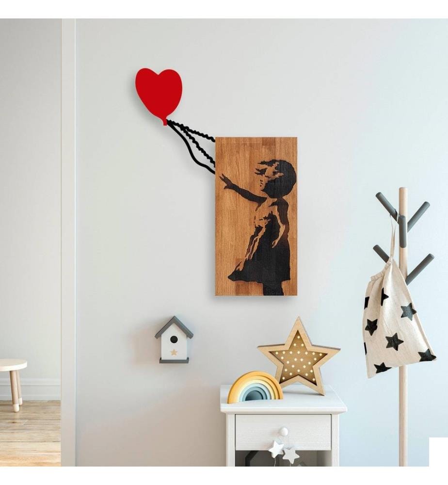 Accessoire mural décoratif en bois, noyer noir, bois