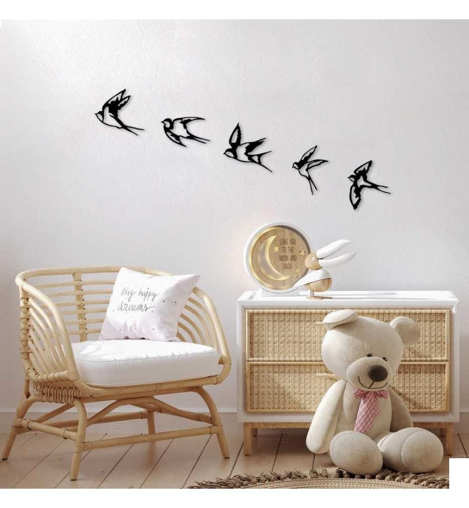 Accessoire mural décoratif en métal, noir, métal