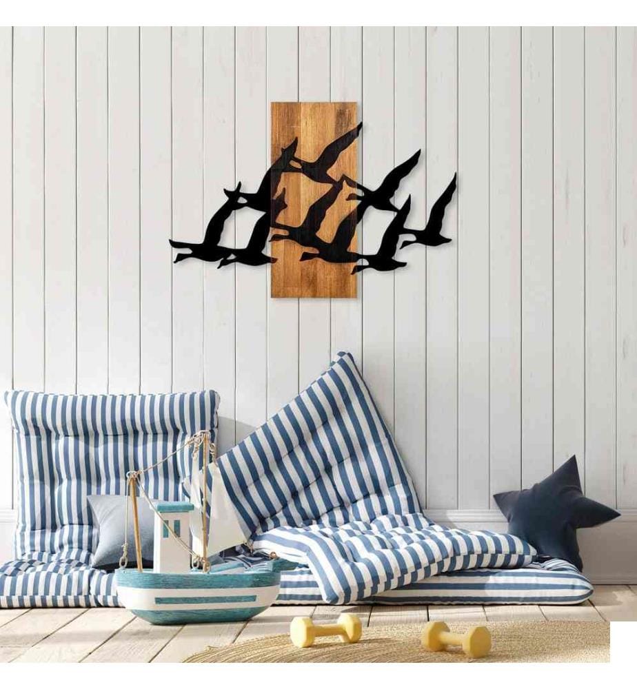 Accessoire mural décoratif en bois, noyer noir, bois