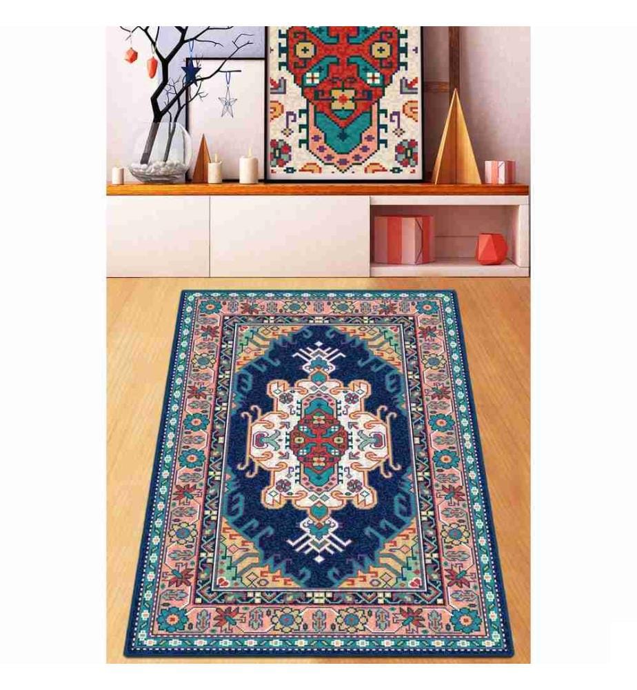Tapis de salle, Multicolore, 70% Coton - 30% Polyester, 80 x 150 cm