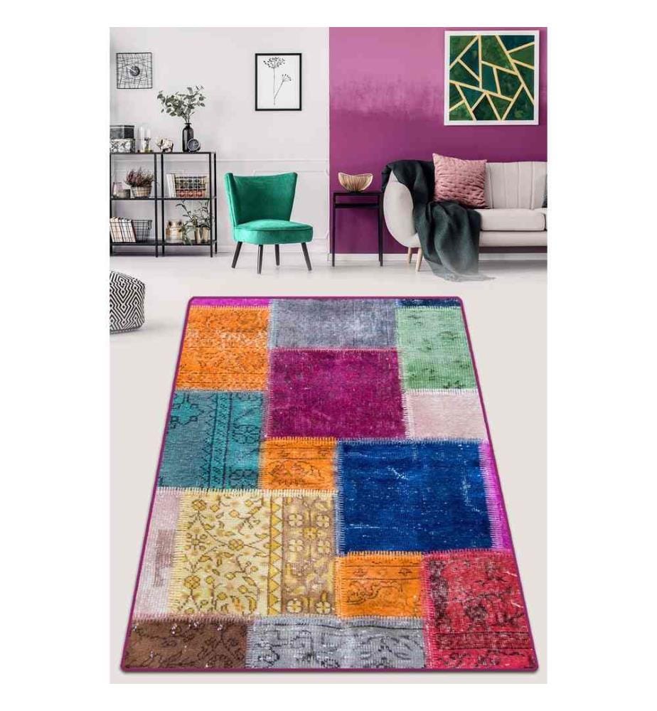 Tapis, Multicolore, 70% Coton - 30% Polyester Chenille, 100 x 140 cm