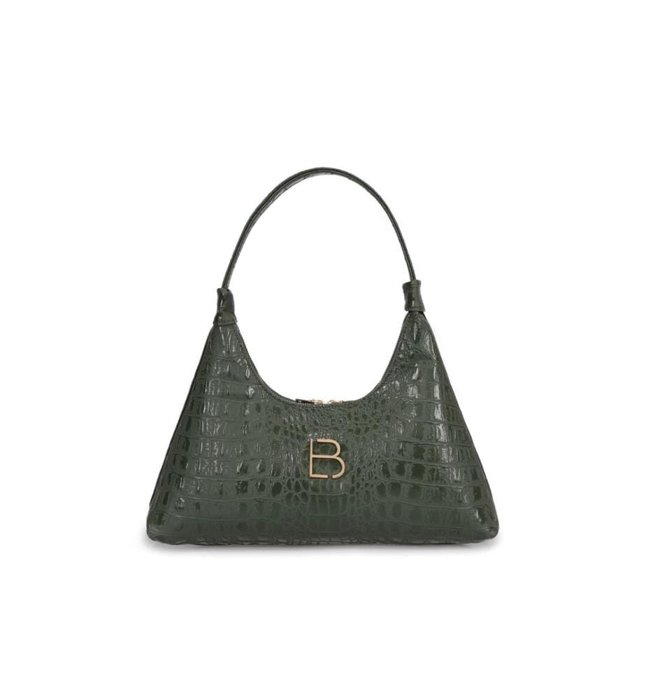 Sac à bandoulière, vert, 100% cuir polyvinyle