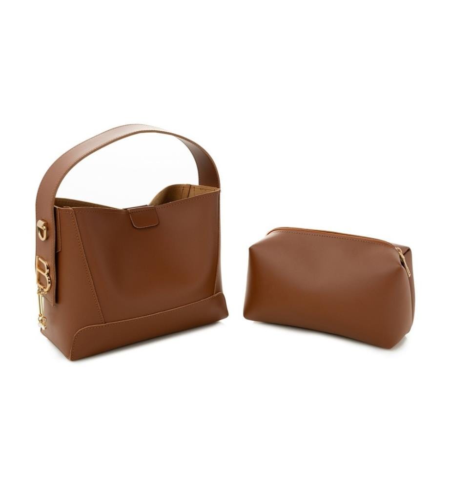Sac à bandoulière, Tan, 100% Polyvinyl Leather