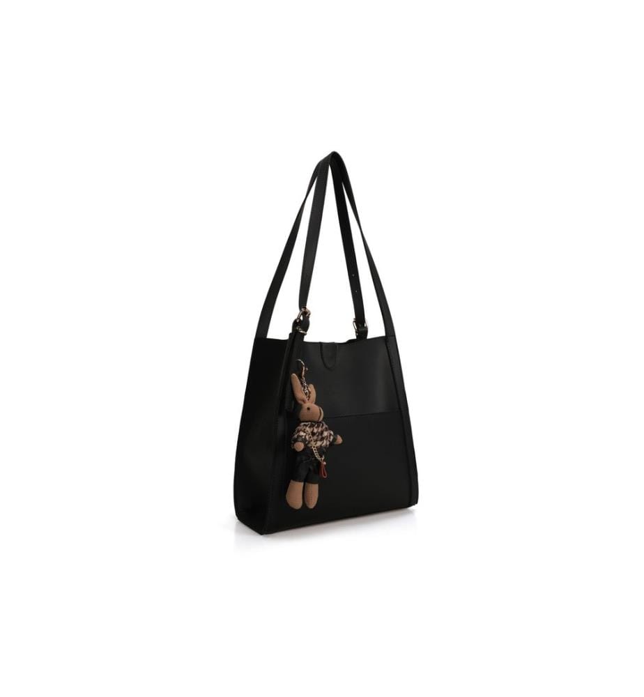 Sac fourre-tout, noir, 100% cuir polyvinylique