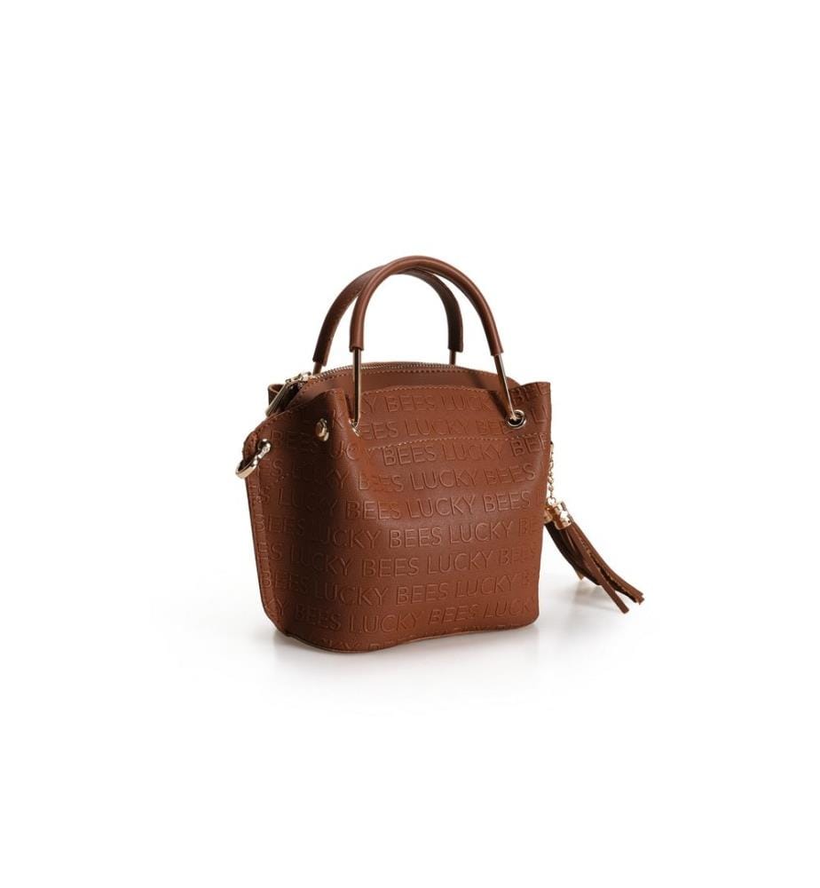 Sac à bandoulière, camel, 100% cuir polyvinylique