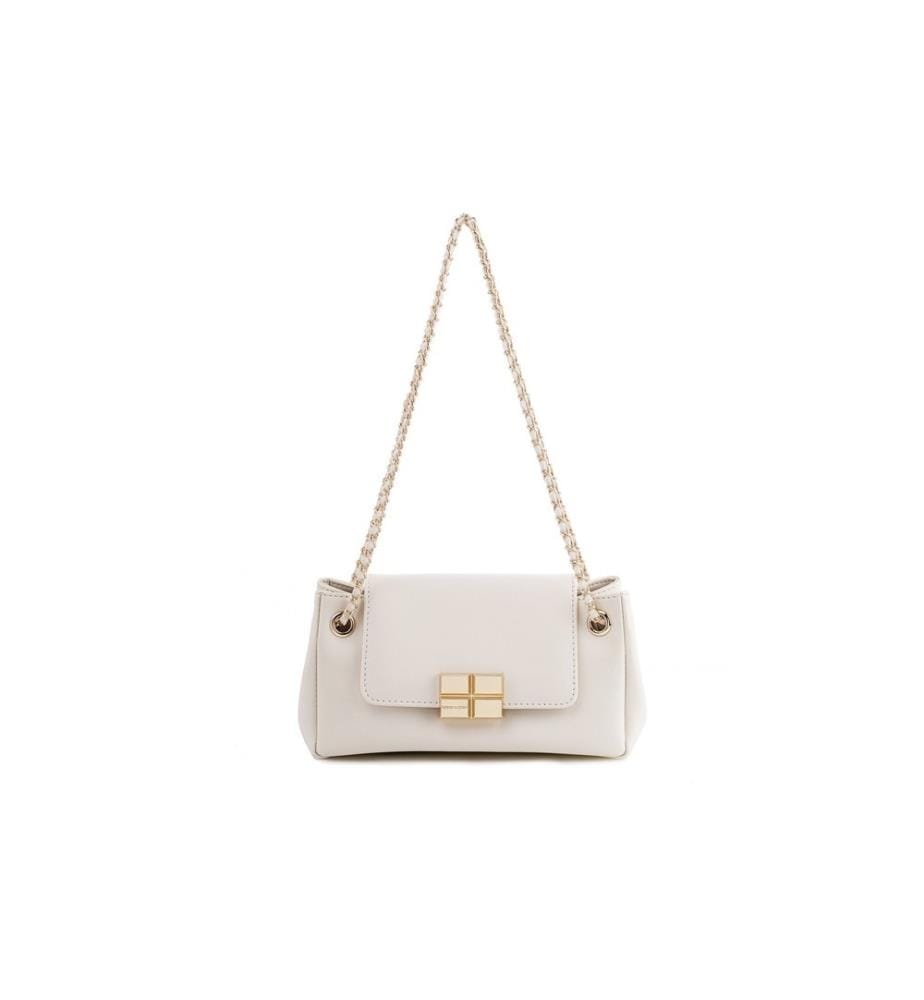 Sac à bandoulière, crème, 100% cuir polyvinylique