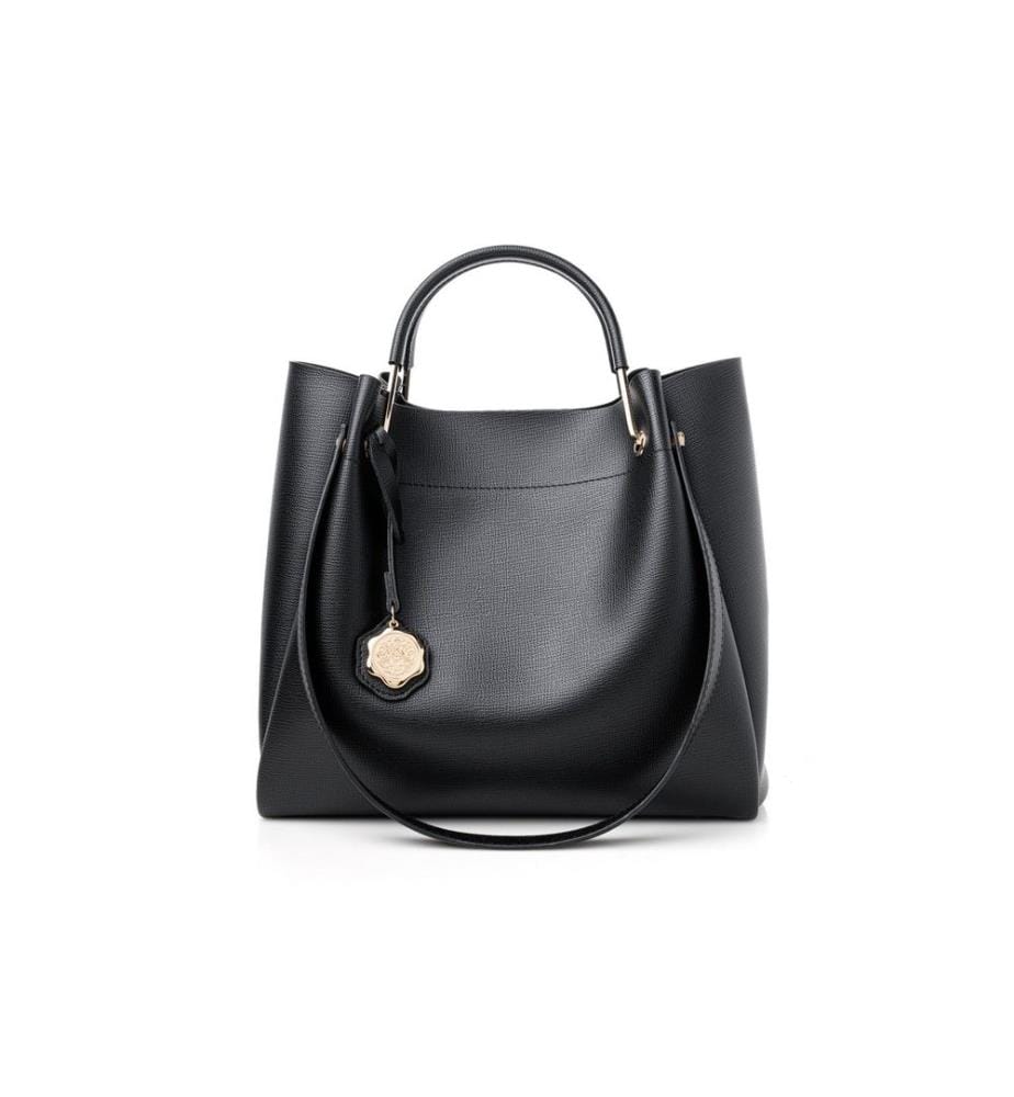 Sac fourre-tout, noir, 100% cuir polyvinylique