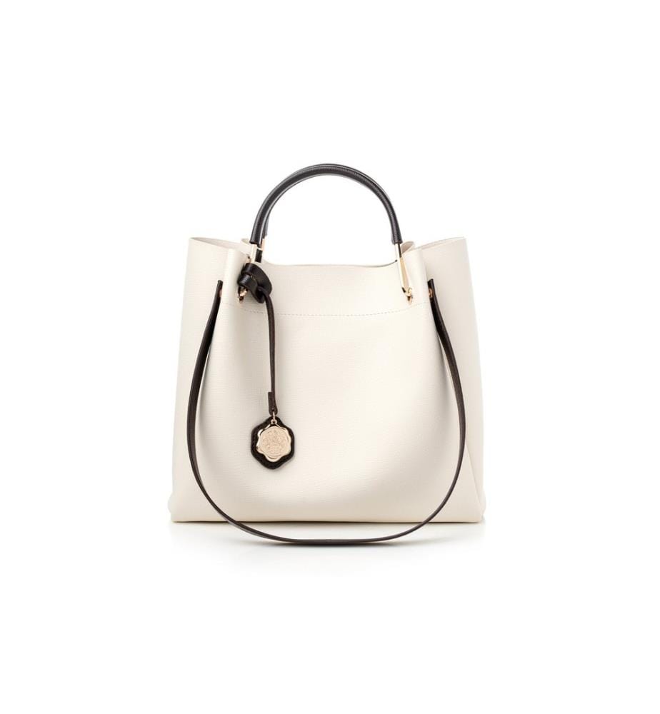 Sac fourre-tout, crème, 100% cuir polyvinylique