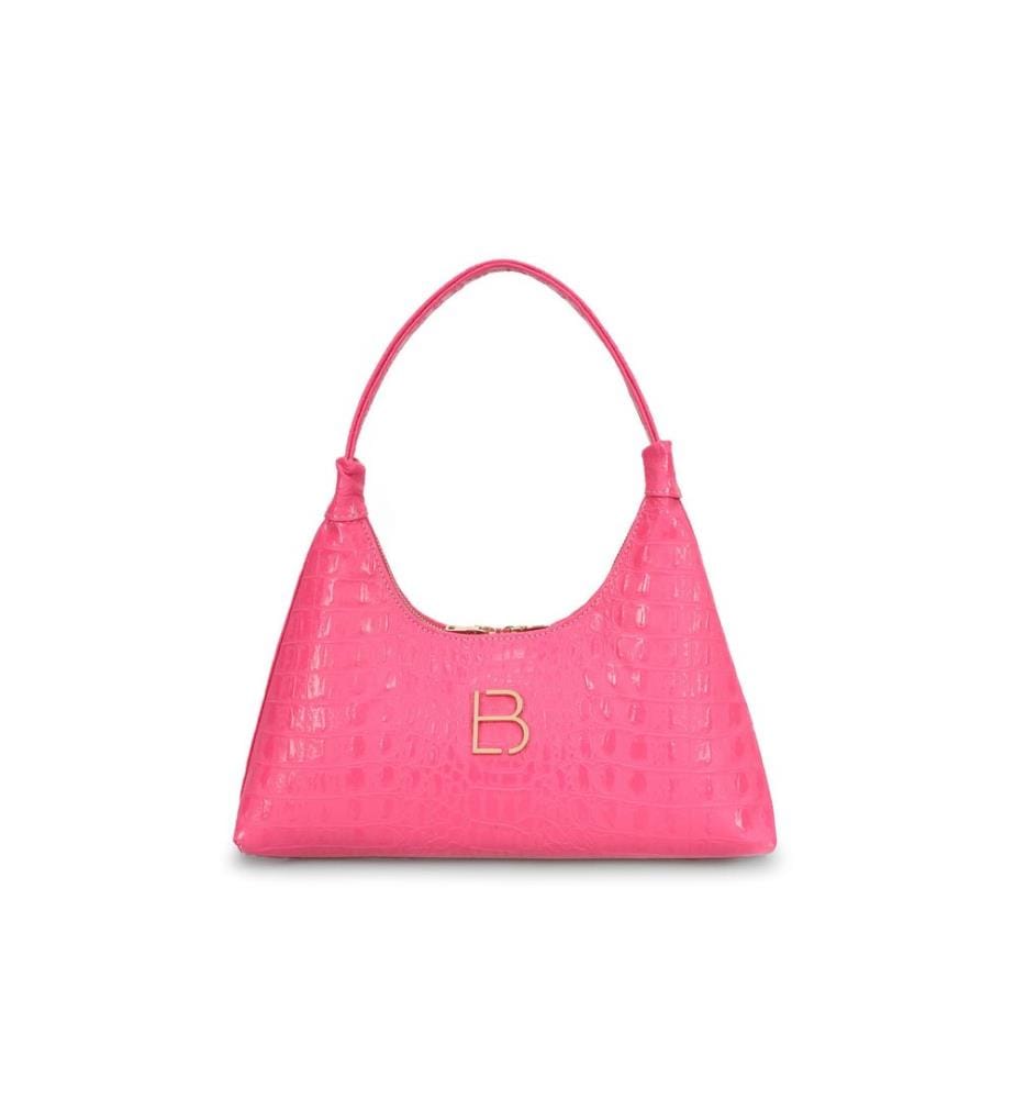 Shoulder Bag, Fuchsia, 100% Polyvinyl Leather