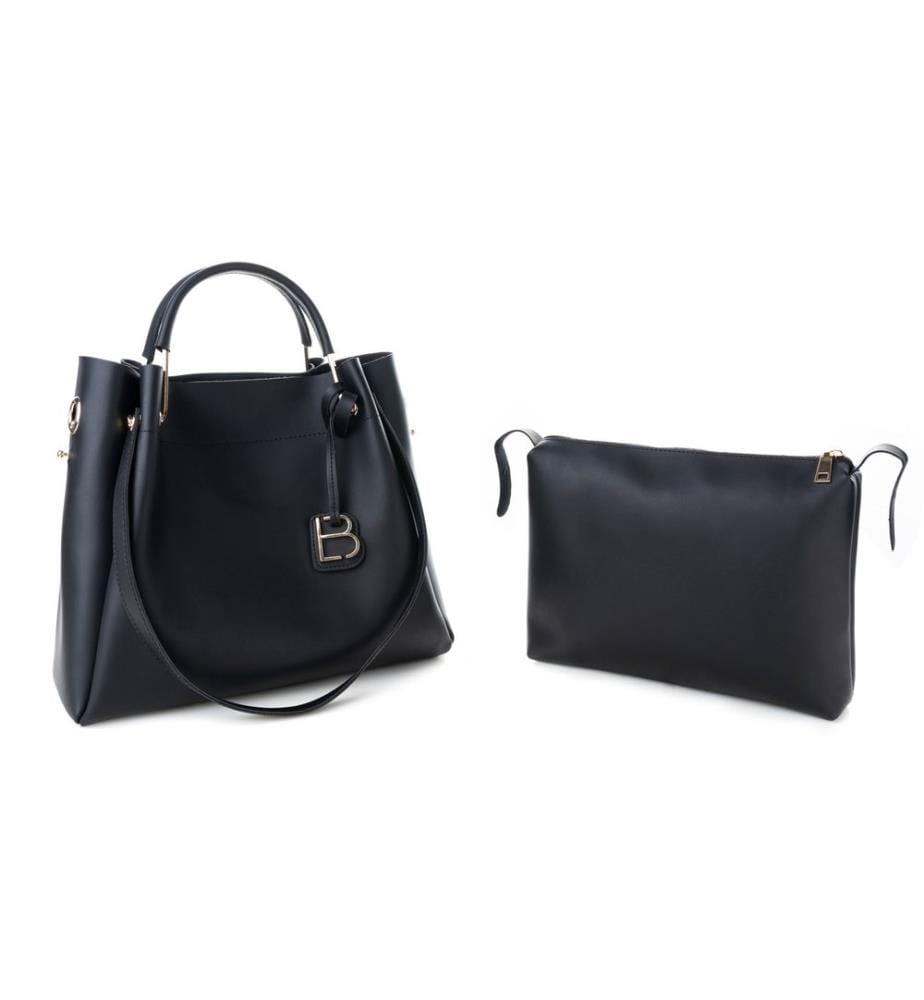 Sac à bandoulière, noir, 100% cuir de polyvinyle