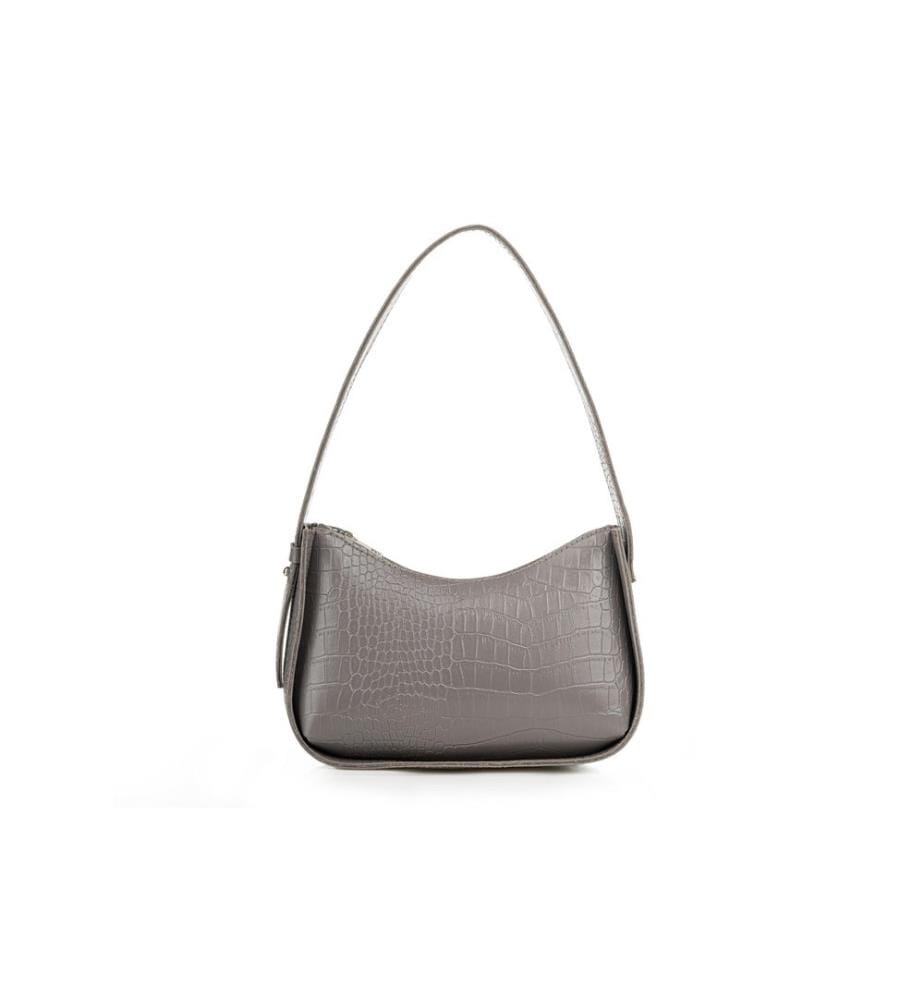 Sac à bandoulière, gris, 100% cuir de polyvinyle