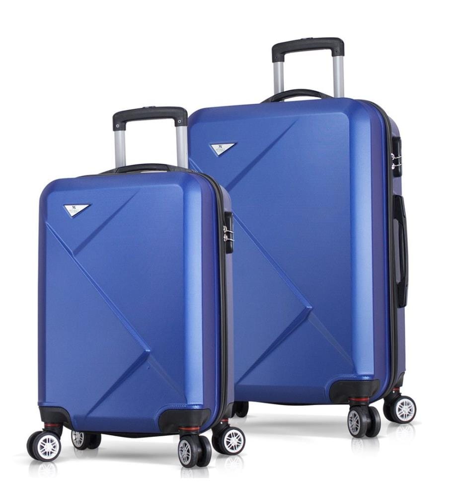 Set de valises, 2 pièces, bleu, 100% ABS