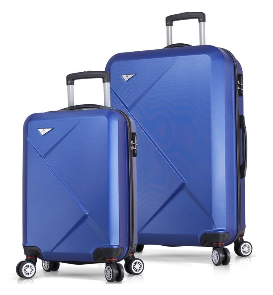 Set de valises, 2 pièces, bleu, 100% ABS