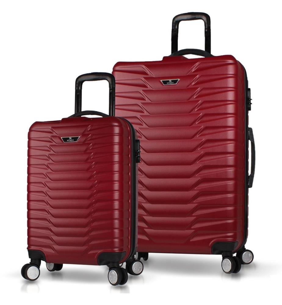 Set de valises, 2 pièces, rouge bordeaux, 100% ABS
