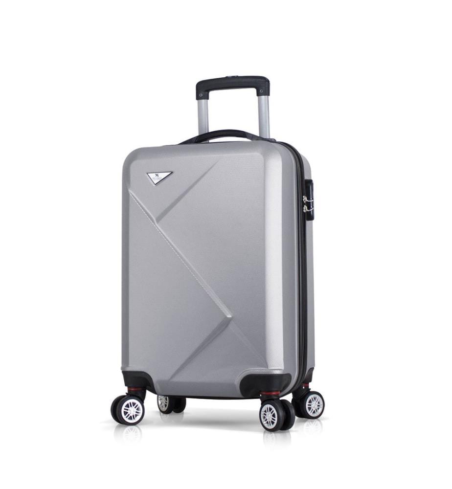 Valise, grise, 100 % ABS, vis en acier