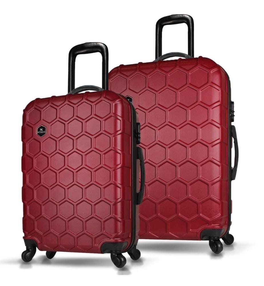 Ensemble de valises, 2 pièces, kaki, 100 % ABS, vis en acier