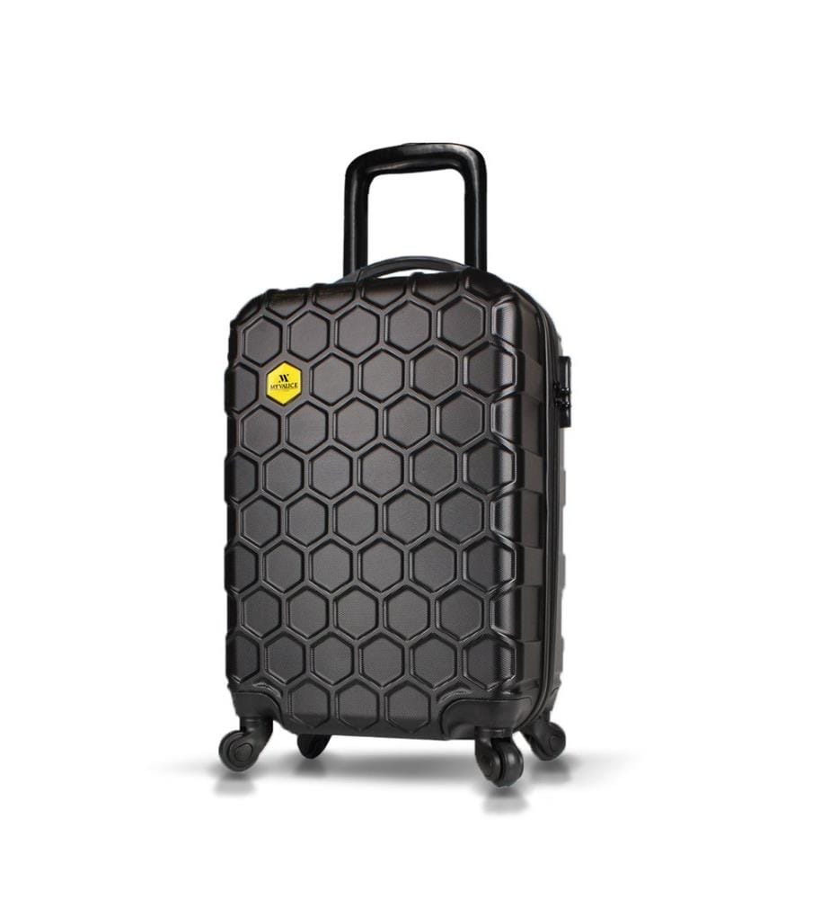 Valise, noire, 100 % ABS, vis en acier