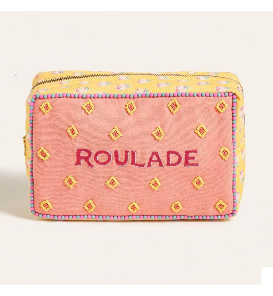 Trousse de maquillage, saumon, 100 % coton