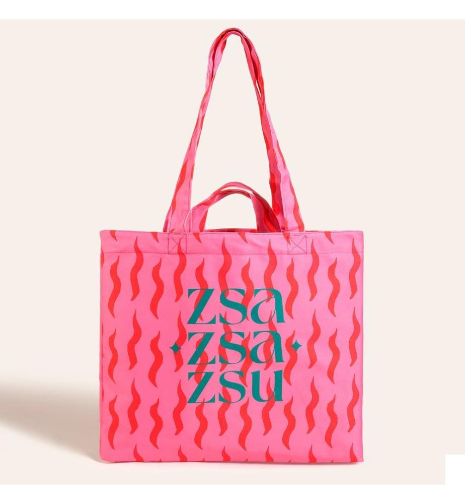 Sac fourre-tout rose, 100 % coton