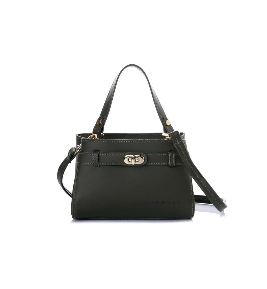 Sac à main, 100 % cuir polyvinyle, vert foncé