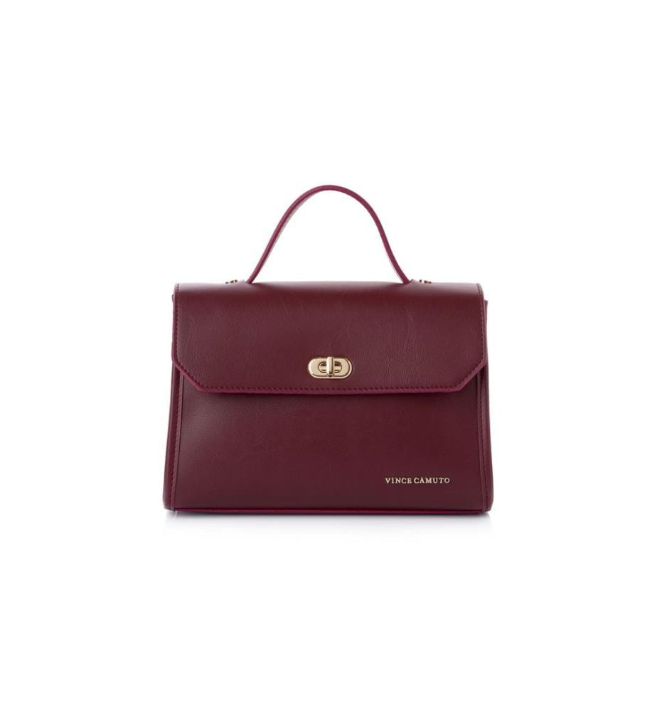 Sac à main, 100 % cuir polyvinyle, bordeaux