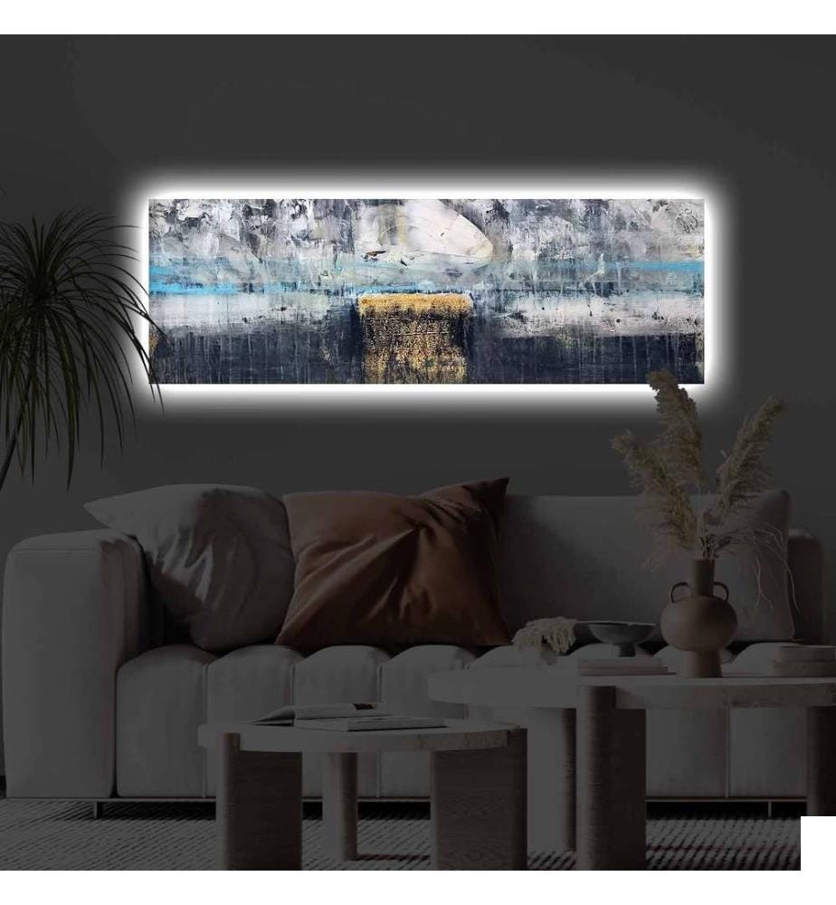 Peinture sur toile décorative éclairée par LED, multicolore, toile polyester