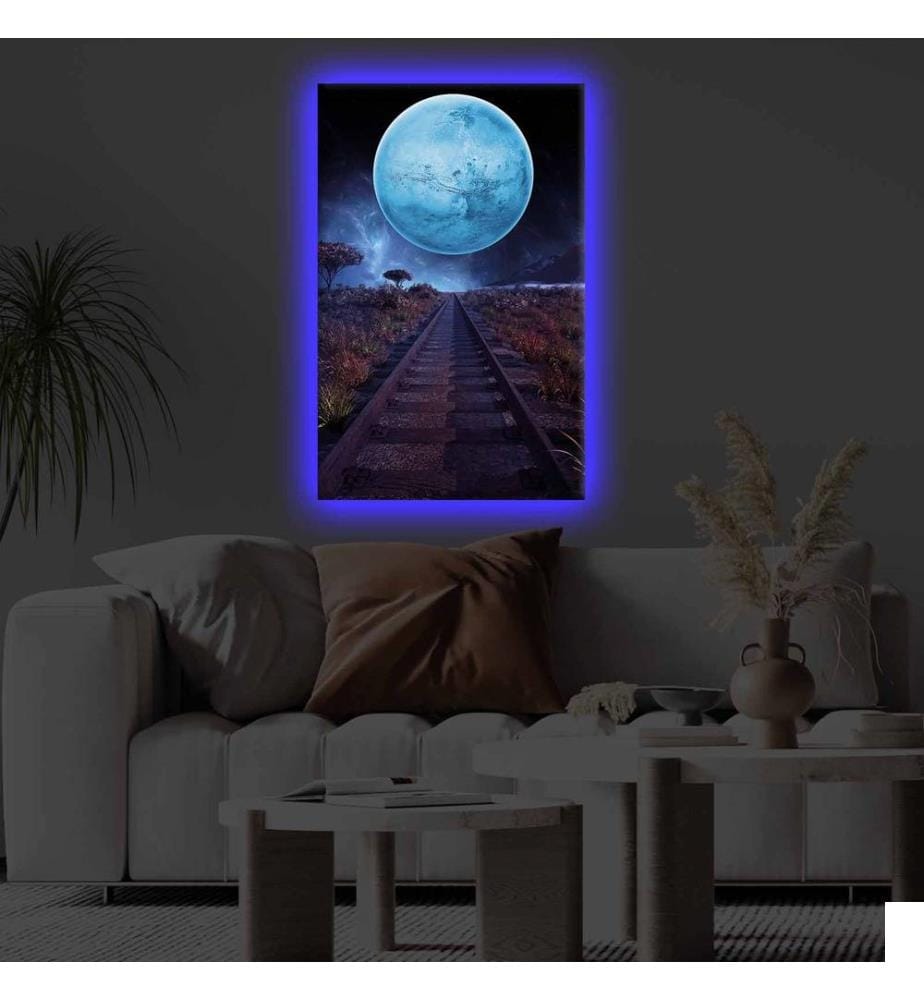 Peinture sur toile décorative éclairée par LED, multicolore, toile polyester