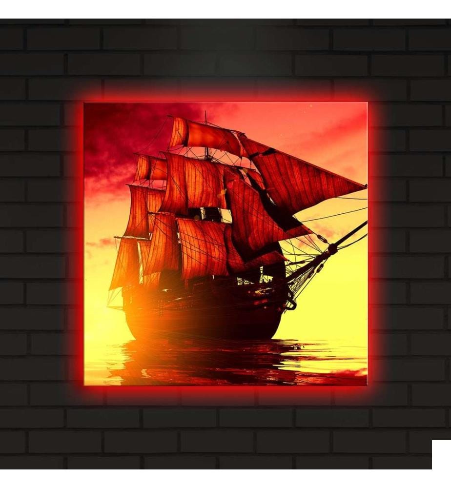 Peinture sur toile décorative éclairée par LED, multicolore, toile en daim