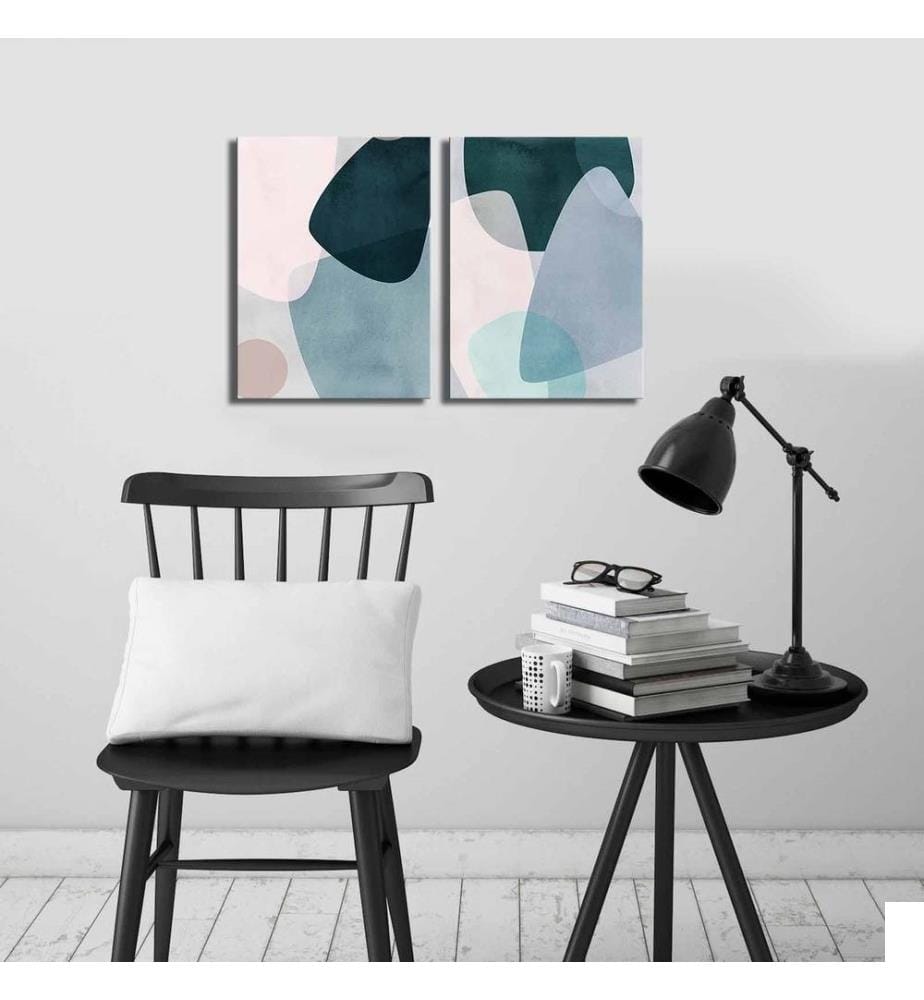 Peinture décorative sur toile, 2 pièces, multicolore, toile en daim
