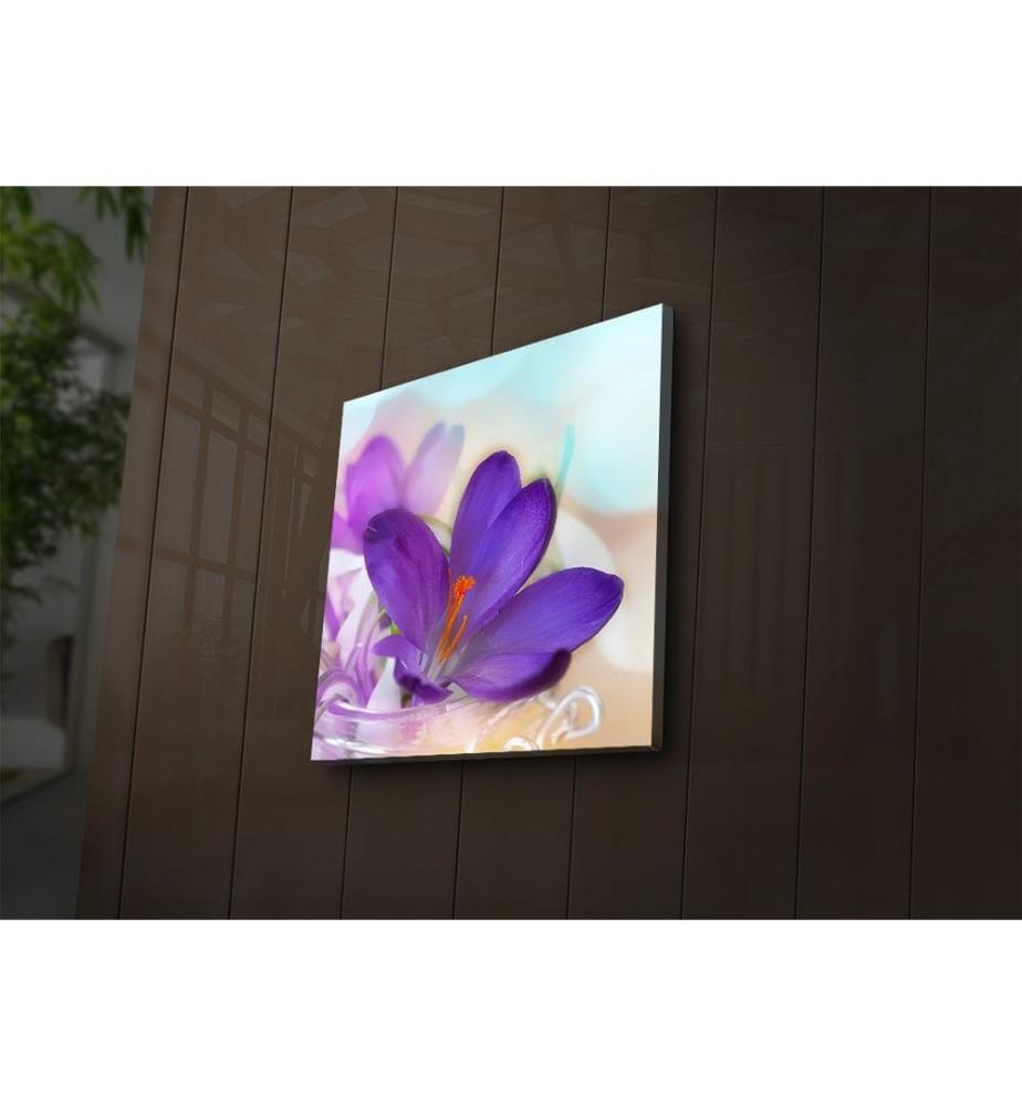 Peinture sur toile décorative éclairée par LED, multicolore, toile en daim