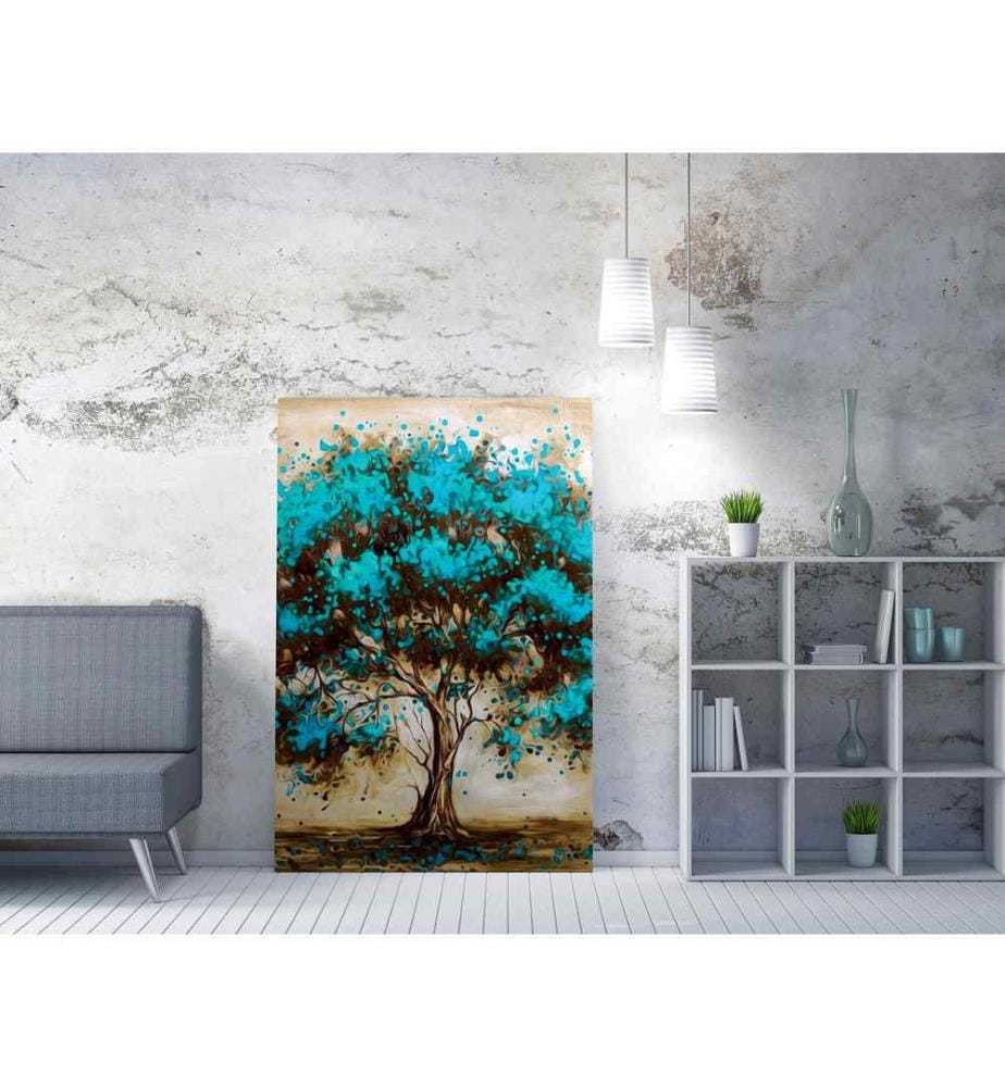 Peinture décorative sur toile, multicolore, 50% polyester - 50% coton, cadre en bois