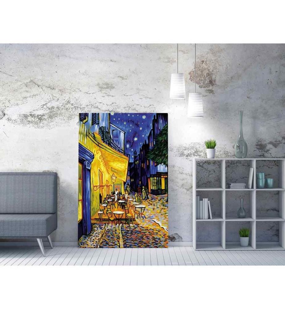 Peinture décorative sur toile, multicolore, 50% polyester - 50% coton, cadre en bois